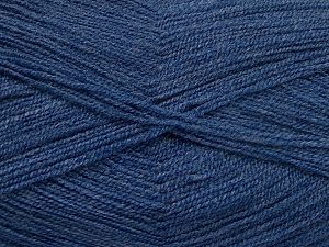 Very thin yarn. It is spinned as two threads. So you will knit as two threads. Yardage information is for only one strand. Composition 100% Acrylique, Jeans Blue, Brand Ice Yarns, Yarn Thickness 1 SuperFine Sock, Fingering, Baby, fnt2-66181