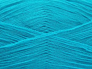 Very thin yarn. It is spinned as two threads. So you will knit as two threads. Yardage information is for only one strand. Fiber Content 100% Acrylic, Turquoise, Brand Ice Yarns, Yarn Thickness 1 SuperFine Sock, Fingering, Baby, fnt2-66184