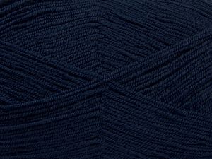 Very thin yarn. It is spinned as two threads. So you will knit as two threads. Yardage information is for only one strand. Composition 100% Acrylique, Brand Ice Yarns, Dark Navy, Yarn Thickness 1 SuperFine Sock, Fingering, Baby, fnt2-66553
