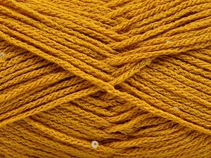 Fiber Content 98% Acrylic, 2% Paillette, Brand Ice Yarns, Gold, Yarn Thickness 4 Medium Worsted, Afghan, Aran, fnt2-66557
