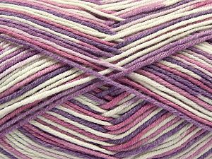 Fiber Content 50% Cotton, 50% Acrylic, White, Lilac Shades, Brand Ice Yarns, Yarn Thickness 2 Fine Sport, Baby, fnt2-66582