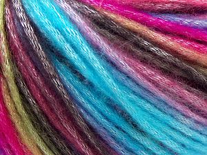 Fiber Content 56% Polyester, 44% Acrylic, Turquoise, Brand Ice Yarns, Green, Fuchsia, Brown, Blue, Yarn Thickness 4 Medium Worsted, Afghan, Aran, fnt2-66600