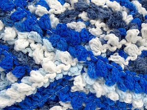 Composition 50% Polyamide, 50% Acrylique, White, Brand Ice Yarns, Blue Shades, Yarn Thickness 6 SuperBulky Bulky, Roving, fnt2-66613