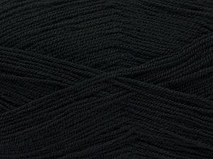 Very thin yarn. It is spinned as two threads. So you will knit as two threads. Yardage information is for only one strand. Fiber Content 100% Acrylic, Brand Ice Yarns, Black, Yarn Thickness 1 SuperFine Sock, Fingering, Baby, fnt2-67044