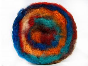 Fiber Content 95% Premium Acrylic, 5% Mohair, Turquoise Shades, Red, Orange Shades, Brand Ice Yarns, Yarn Thickness 5 Bulky Chunky, Craft, Rug, fnt2-67128