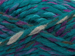 Composition 75% Acrylique, 25% Laine, Turquoise Shades, Lilac, Brand Ice Yarns, Camel, Brown, Yarn Thickness 6 SuperBulky Bulky, Roving, fnt2-67157