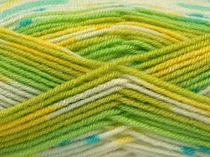 Fiber Content 75% Premium Acrylic, 25% Wool, Yellow, White, Turquoise, Brand Ice Yarns, Green Shades, Yarn Thickness 3 Light DK, Light, Worsted, fnt2-67252