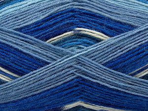 Fiber Content 75% Superwash Wool, 25% Polyamide, White, Purple, Brand Ice Yarns, Blue Shades, Yarn Thickness 1 SuperFine Sock, Fingering, Baby, fnt2-67407