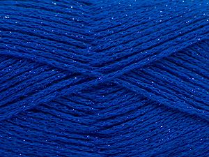 Fiber Content 88% Cotton, 12% Metallic Lurex, Brand Ice Yarns, Blue, fnt2-67839