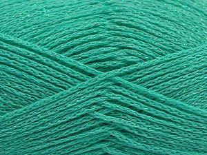 Fiber Content 88% Cotton, 12% Metallic Lurex, Mint Green, Brand Ice Yarns, fnt2-67842