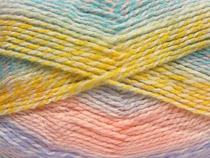 Fiber Content 100% Acrylic, Yellow, White, Turquoise, Salmon, Pink, Lilac, Brand Ice Yarns, fnt2-67938