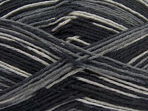 Fiber Content 75% Superwash Wool, 25% Polyamide, Brand Ice Yarns, Grey Shades, Black, fnt2-68198