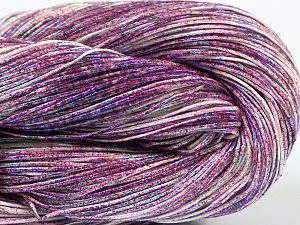 Please note that this is a spray-painted yarn. Colors in different lots may vary because of the charateristics of the yarn. Also see the package photos for the colorway in full; as skein photos may not show all colors. Fiber Content 60% Metallic Lurex, 40% Cotton, Purple Shades, Brand Ice Yarns, fnt2-68234