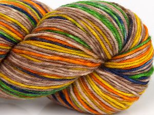 Please note that this is a hand-dyed yarn. Colors in different lots may vary because of the charateristics of the yarn. Also see the package photos for the colorway in full; as skein photos may not show all colors. Fiber Content 75% Superwash Merino Wool, 25% Polyamide, Purple, Orange, Brand Ice Yarns, Green, Gold, Camel, fnt2-68870