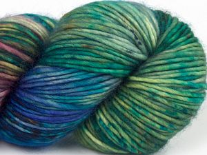 Composition 100% Superwash Merino Wool, Turquoise, Purple Shades, Brand Ice Yarns, Green Shades, fnt2-68877 