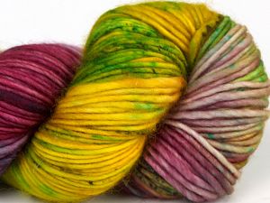 Composition 100% Superwash Merino Wool, Turquoise, Purple, Brand Ice Yarns, Green, Gold, fnt2-68879 