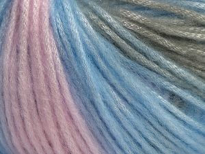 Fiber Content 56% Polyester, 44% Acrylic, Pink, Brand Ice Yarns, Grey, Blue, fnt2-68987