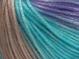 Fiber Content 56% Polyester, 44% Acrylic, Turquoise, Powder Pink, Lilac, Brand Ice Yarns, fnt2-68988