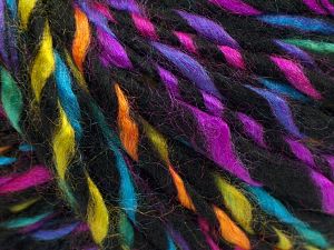 Fiber Content 85% Acrylic, 15% Wool, Rainbow, Brand Ice Yarns, Black, fnt2-69001