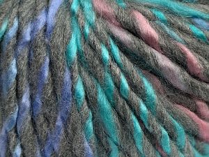 Fiber Content 85% Acrylic, 15% Wool, Turquoise, Pink, Lilac, Light Grey, Brand Ice Yarns, fnt2-69003