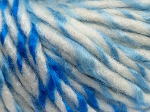 Fiber Content 85% Acrylic, 15% Wool, White, Brand Ice Yarns, Blue Shades, fnt2-69011