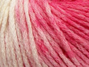 Composition 64% Acrylique, 23% Laine, 13% Polyamide, White, Pink Shades, Brand Ice Yarns, fnt2-69520