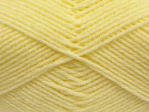Cold Rinse. Short spin. Do not wring. Do not iron. Dry cleanable. Do not bleach. Fiber Content 50% Acrylic, 50% Polyamide, Brand Ice Yarns, Baby Yellow, fnt2-69548