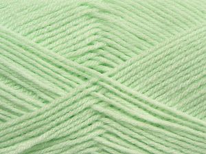 Cold Rinse. Short spin. Do not wring. Do not iron. Dry cleanable. Do not bleach. Fiber Content 50% Acrylic, 50% Polyamide, Light Mint Green, Brand Ice Yarns, fnt2-69550