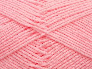 Cold Rinse. Short spin. Do not wring. Do not iron. Dry cleanable. Do not bleach. Fiber Content 50% Acrylic, 50% Polyamide, Light Pink, Brand Ice Yarns, fnt2-69557