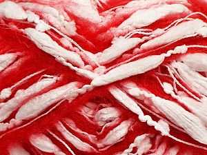 Contenido de fibra 67% Acrílico, 21% Lana, 11% Poliamida, 1% Elastan, White, Red, Brand Ice Yarns, fnt2-70265