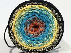 Please be advised that yarns are made of recycled cotton, and dye lot differences occur. Fiber Content 100% Cotton, Yellow, Turquoise, Orange, Brand Ice Yarns, Black, Yarn Thickness 4 Medium Worsted, Afghan, Aran, fnt2-70665