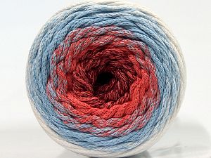 Please be advised that yarns are made of recycled cotton, and dye lot differences occur. Fiber Content 100% Cotton, White, Light Salmon, Light Blue, Brand Ice Yarns, Burgundy, Yarn Thickness 4 Medium Worsted, Afghan, Aran, fnt2-70667