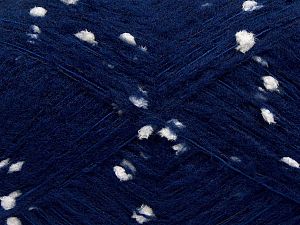 Composition 50% Laine, 50% Acrylique, White, Navy, Brand Ice Yarns, Blue, fnt2-70940