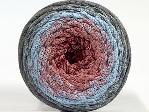 Please be advised that yarns are made of recycled cotton, and dye lot differences occur. Fiber Content 100% Cotton, Salmon Shades, Brand Ice Yarns, Grey, Blue, fnt2-70984