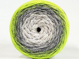 Please be advised that yarns are made of recycled cotton, and dye lot differences occur. Fiber Content 100% Cotton, White, Neon Green, Brand Ice Yarns, Grey Shades, fnt2-71148