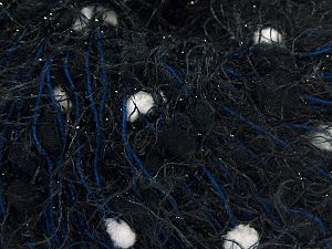 Composition 79% Micro fibre, 6% Métallique Lurex, 15% Polyester, White, Navy, Brand Ice Yarns, Black, fnt2-71203