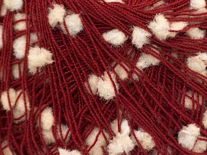 Composition 90% Acrylique, 10% Polyester, White, Brand Ice Yarns, Burgundy, fnt2-71250