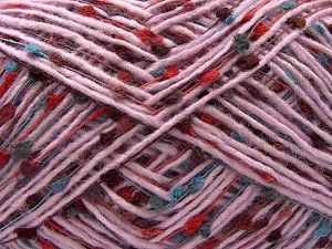 Fiber Content 50% Polyester, 40% Acrylic, 10% Wool, Red, Maroon, Light Lilac, Brand Ice Yarns, Blue, fnt2-71285