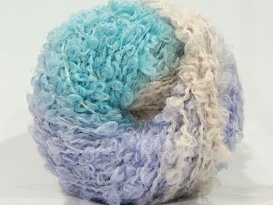 Composition 50% Acrylique, 30% Laine, 20% Mohair, Turquoise, Powder Pink, Light Lilac, Brand Ice Yarns, fnt2-71493
