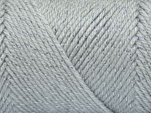 Fiber Content 95% Acrylic, 5% Metallic Lurex, Light Grey, Brand Ice Yarns, fnt2-71814