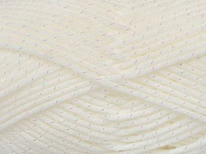 Contenido de fibra 95% Acrílico, 5% Metálicos Lurex, White, Iridescent, Brand Ice Yarns, fnt2-71907