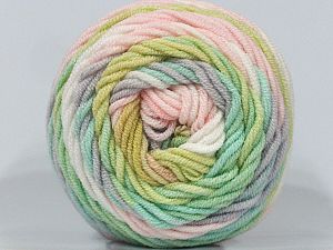 Composition 100% Acrylique haut de gamme, White, Pink, Mint Light Green, Brand Ice Yarns, Grey, fnt2-72022