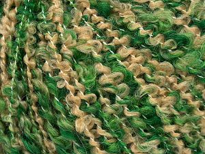 Composition 67% Acrylique, 18% Laine, 15% Polyester, Brand Ice Yarns, Green Shades, Camel, fnt2-72102