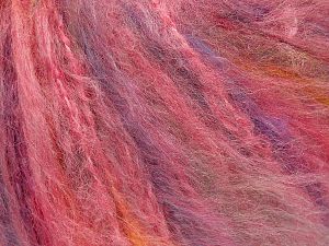 Vezelgehalte 78% Acryl, 12% Polyester, 10% Mohair, Rainbow, Pink, Brand Ice Yarns, fnt2-72105