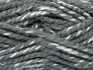 Fiber Content 90% Acrylic, 10% Wool, White, Brand Ice Yarns, Grey, fnt2-72328