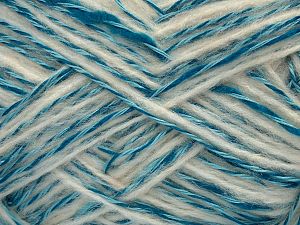 Fiber Content 60% Acrylic, 25% Wool, 15% Polyamide, Turquoise Shades, Brand Ice Yarns, Cream, fnt2-72456