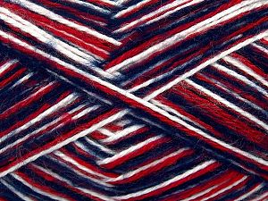 Fiber Content 100% Acrylic, White, Red, Navy, Brand Ice Yarns, fnt2-72582