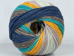 Composition 50% Acrylique, 50% Coton, Yellow, Turquoise, Lilac, Brand Ice Yarns, Cream, Camel, Blue, fnt2-72631