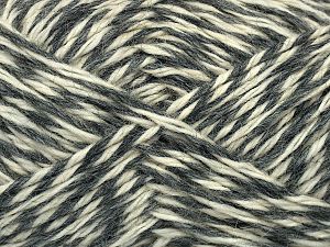 Fiber Content 50% Acrylic, 50% Wool, Brand Ice Yarns, Grey, Cream, fnt2-72635