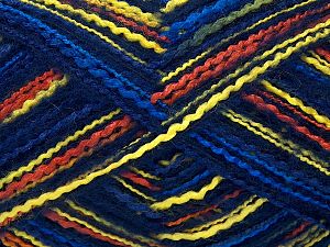 Fiber Content 80% Acrylic, 10% Polyester, 10% Wool, Yellow, Navy, Brand Ice Yarns, Copper, Blue, fnt2-72867
